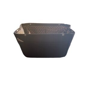 In Bag black nylon fabric bag insert with black white grey pattern lining adjust